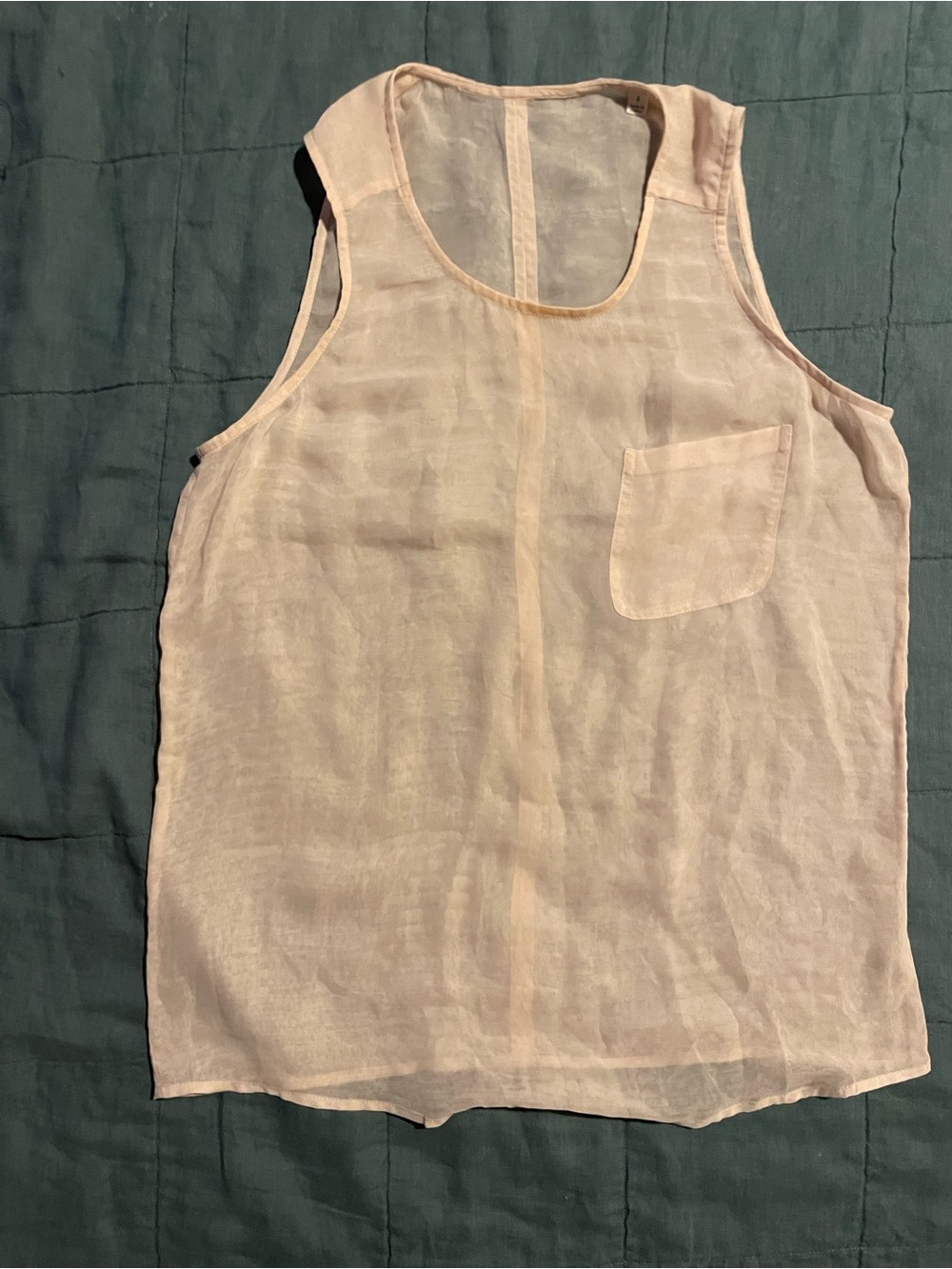 Sheer Blush Silky Tank Top - S